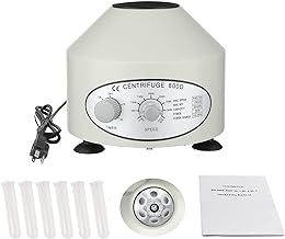 Electric Lab Laboratory Centrifuge Machine Lab Medical Practice w/Timer and Speed Control, Max Speed 4000 RPM Capacity 6 x 20ml, Silver, 9.65inch×9inch