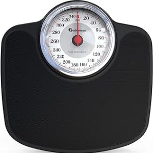Adamson A27 Scales for Body Weight - Up to 350 lb - New 2024 - Anti-Skid Rubber Surface Extra Large Numbers - High Precision Bathroom Scale Analog - Durable with 20-Year Warranty