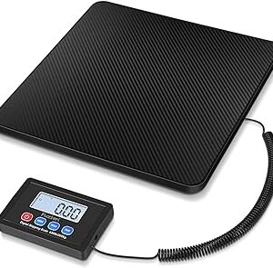 Fuzion Digital Shipping Scale, 10g High Accuracy! 440lbs Postal Scale, Hold/Tare Function, Manual/Auto Off LCD Display, Lightweight Scale for Packages/Luggage/Home, Battery & AC Adapter Included