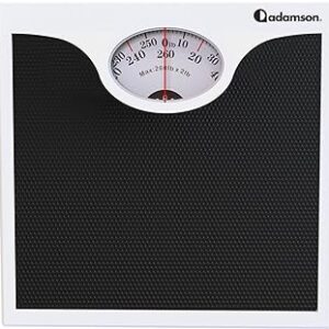 Adamson A22 Bathroom Scale for Body Weight - Up to 260 LB - New 2023 - Anti-Skid Rubber Surface - Analog Bathroom Weight Scales - Affordable - Durable with 20-Year Warranty - White