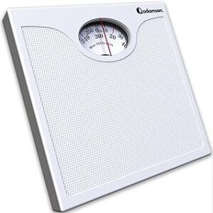 Adamson A22 Bathroom Scale for Body Weight - Up to 260 LB - New 2024 - Anti-Skid Rubber Surface - Analog Bathroom Weight Scales - Affordable - Durable with 20-Year Warranty - White